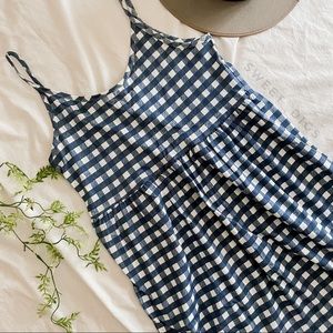 Vintage Plaid Cotton Babydoll Dress Sz. M